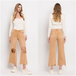 VERVET Kiss Of California High Rise 90’s Vintage Crop Flare Jeans